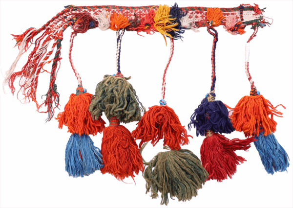 Banda semi antigua Qashqai para caballo o camello, Irán. 46x6 cms
