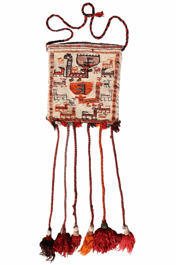 Bolsa o chanteh Qashqai semi antigua, Irán. 29x26 cms