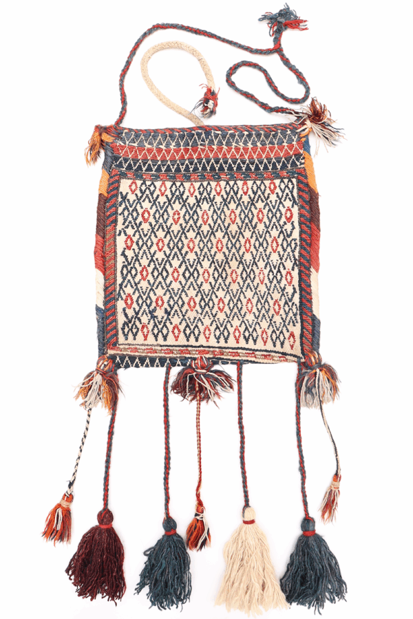 Bolsa o chanteh semi antigua Qashqai, Irán. 40x35 cms