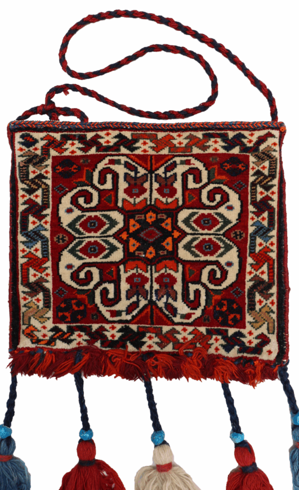 Vintage Qashqai bag or chanteh from Iran. 29x24 cms - Image 3