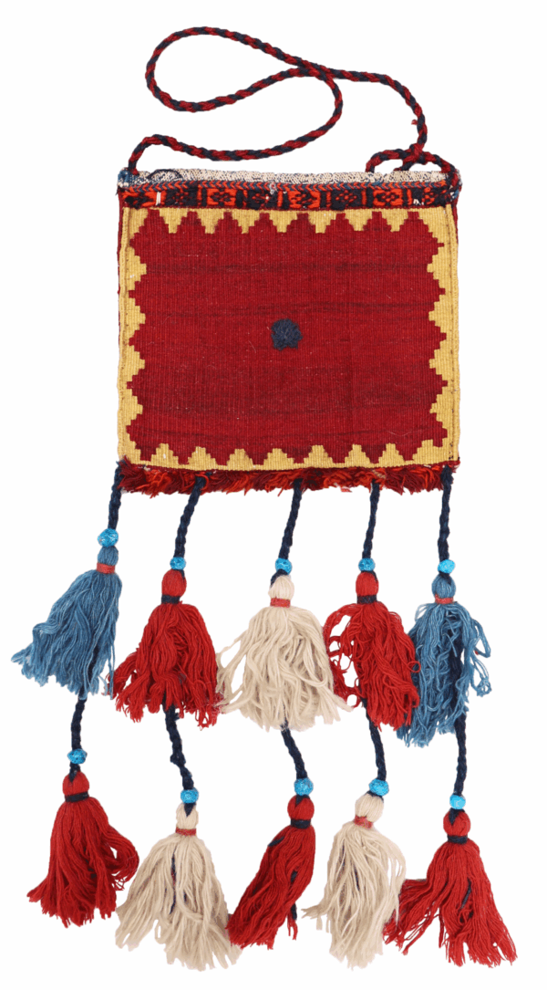 Vintage Qashqai bag or chanteh from Iran. 29x24 cms - Image 4