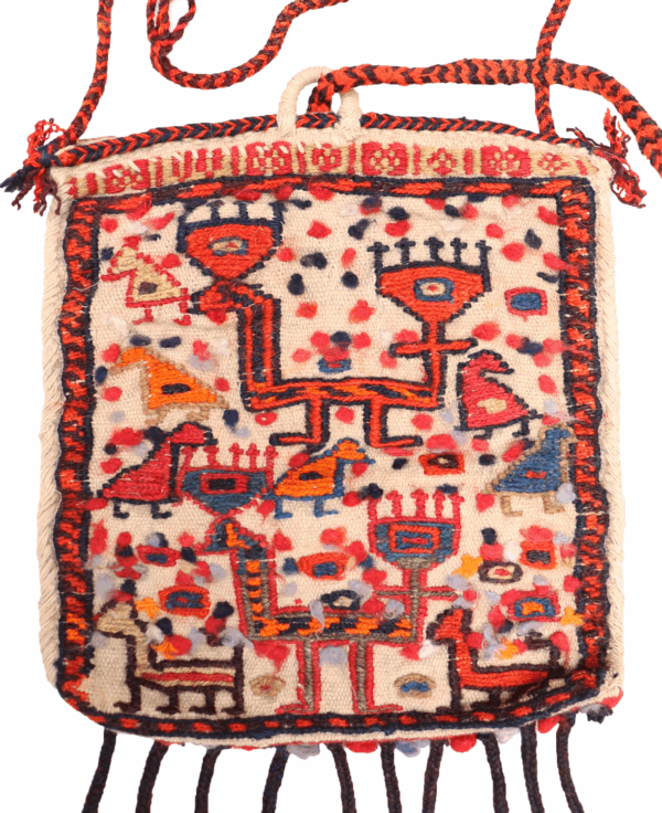 Semi-antique Qashqai bag or chanteh from Iran. 36x33 cms - Image 4