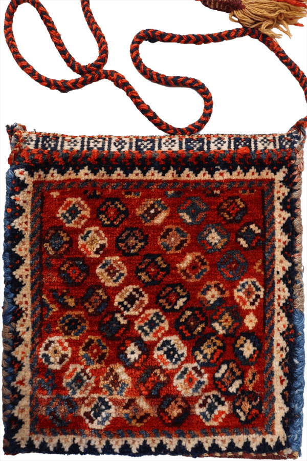 Semi-antique Qashqai bag or chanteh from Iran. 30x30 cms - Image 4