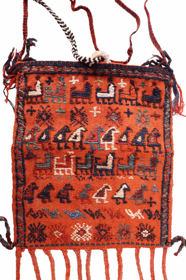 Semi-antique Qashqai bag or chanteh from Iran. 33x28 cms - Image 4