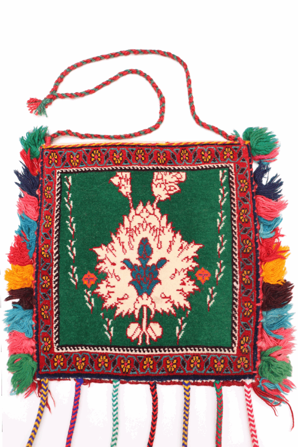Bolso o chanteh vintage Qashqai, Irán. 32x30 cms - Imagen 3