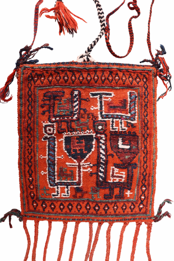 Semi-antique Qashqai bag or chanteh from Iran. 33x28 cms - Image 2