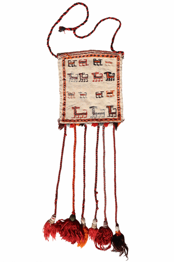 Bolsa o chanteh Qashqai semi antigua, Irán. 29x26 cms - Imagen 2