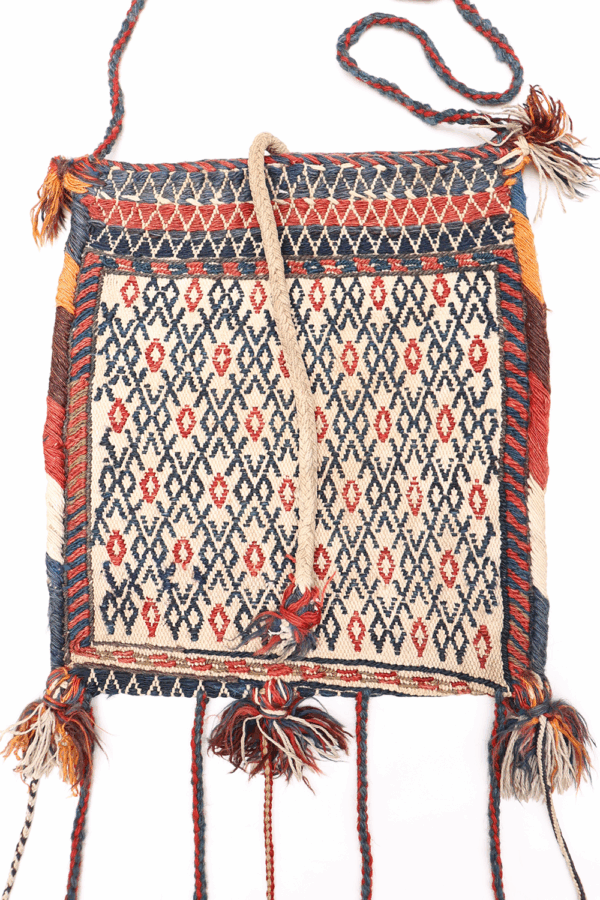 Bolsa o chanteh semi antigua Qashqai, Irán. 40x35 cms - Imagen 4