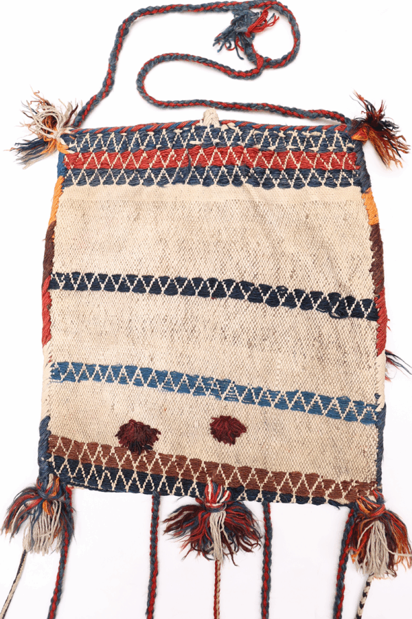 Bolsa o chanteh semi antigua Qashqai, Irán. 40x35 cms - Imagen 5