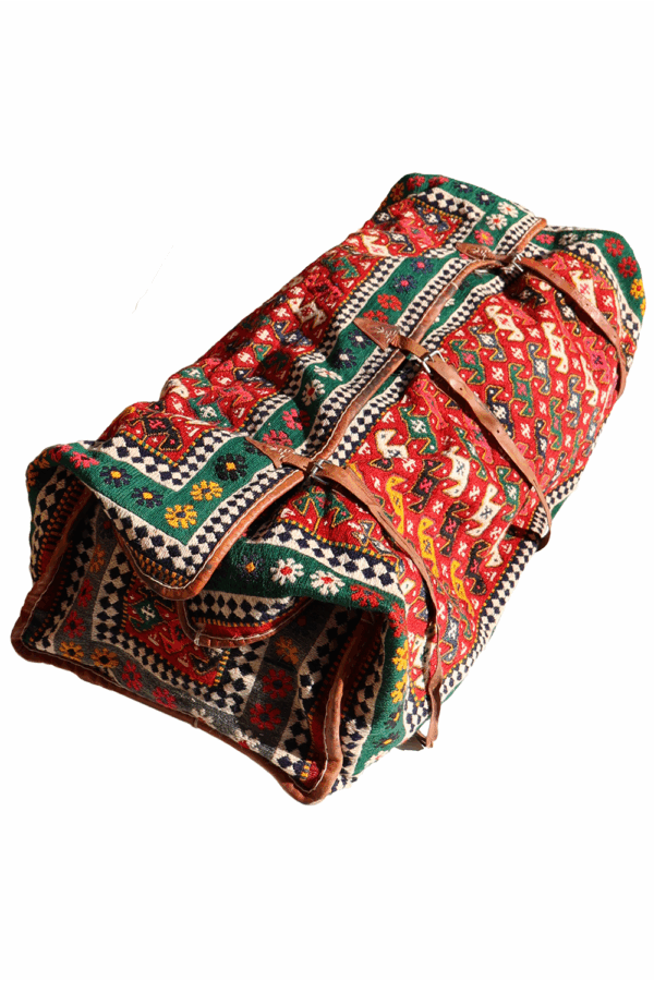 Vintage Qashqai suitcase or mafrash from Iran. 52x125x40 cms - Image 4