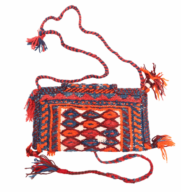 Porta libro o chanteh semi antiguo Bakhtiari, Irán. 24x24 cms - Imagen 4