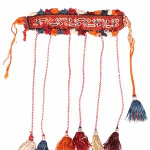 Banda semi antigua Qashqai para caballo o camello, Irán. 44x8 cms