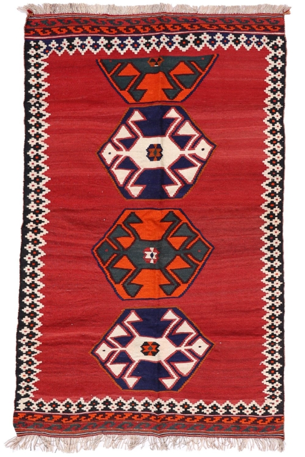 Vintage Qashqai kilim from Iran. 252x138 cms - Image 2