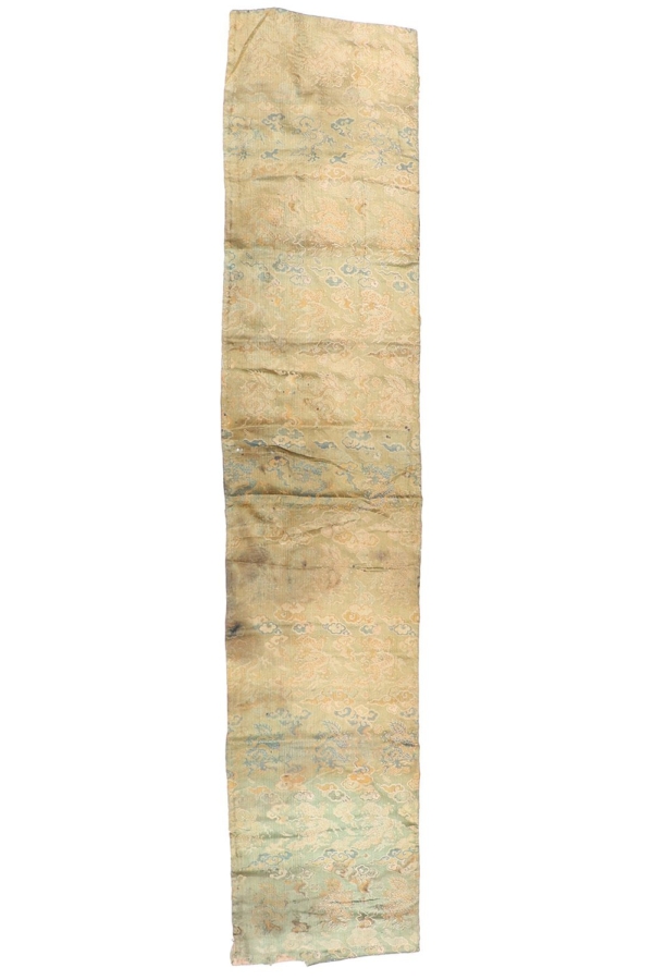 Antique Edo Period Uchishiki silk textile for shrine from Japan. 157x32 cms