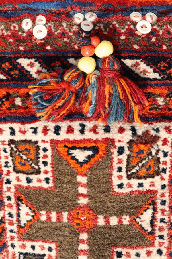 Semi-antique salt bag or namakdan Qashqai from Iran. 58x41 cms - Image 5