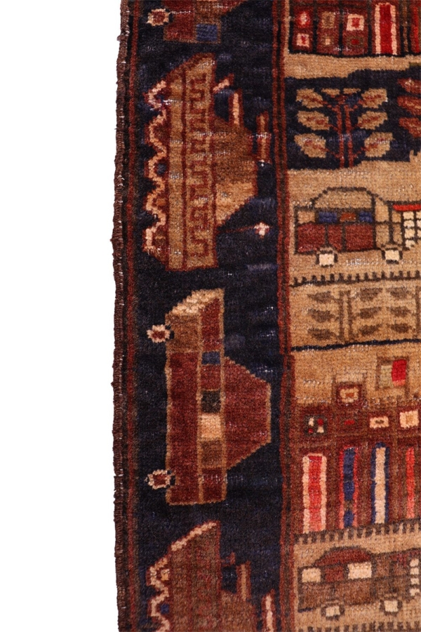 Alfombra de guerra vintage Baluch, Afganistán. 140x90 cms - Imagen 3