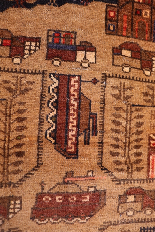 Alfombra de guerra vintage Baluch, Afganistán. 140x90 cms - Imagen 5