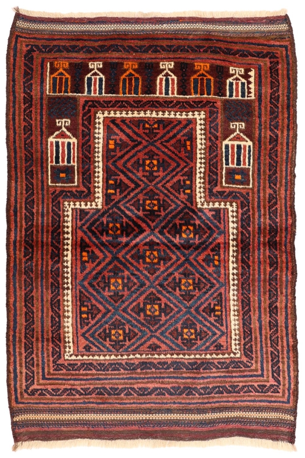 Alfombra antigua Adreskand Baluch, Afganistán. 120x90 cms - Imagen 2