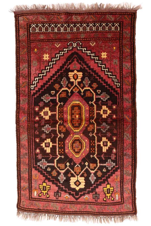 Alfombra semi antigua Yaqoob Khan Baluch, Afganistán. 121x79 cms - Imagen 2