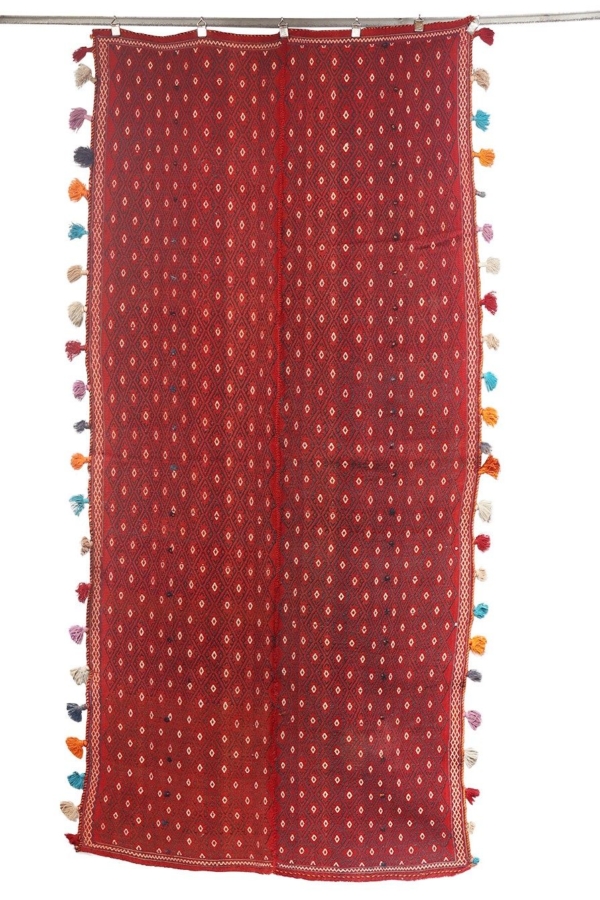 Kilim semi antiguo Qashqai, Irán. 255x126 cms