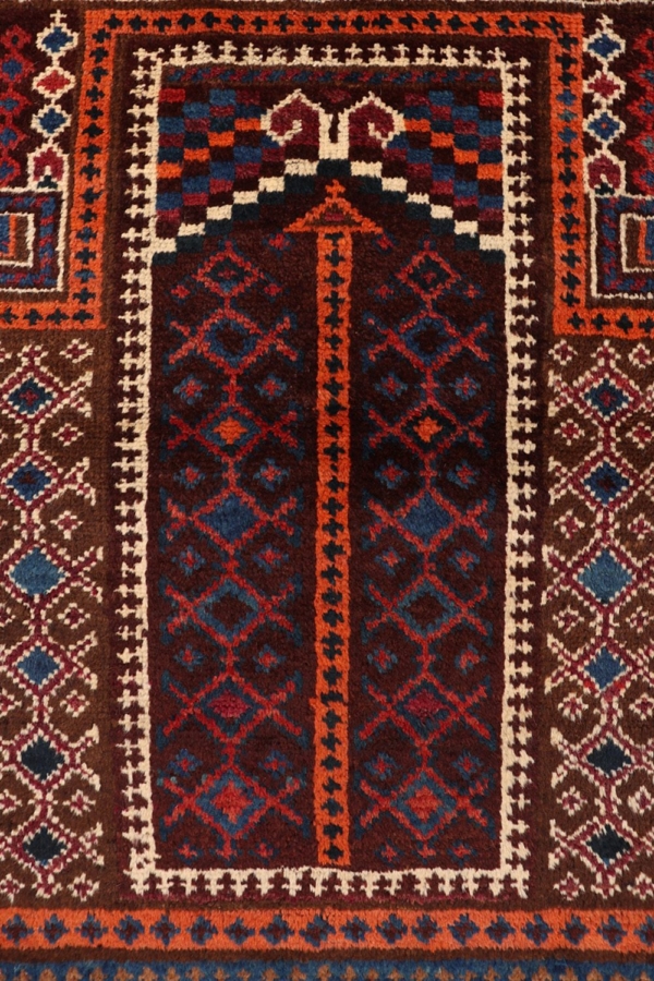 Alfombra antigua Mushwani Baluch, Afganistán. 120x87 cms - Imagen 3