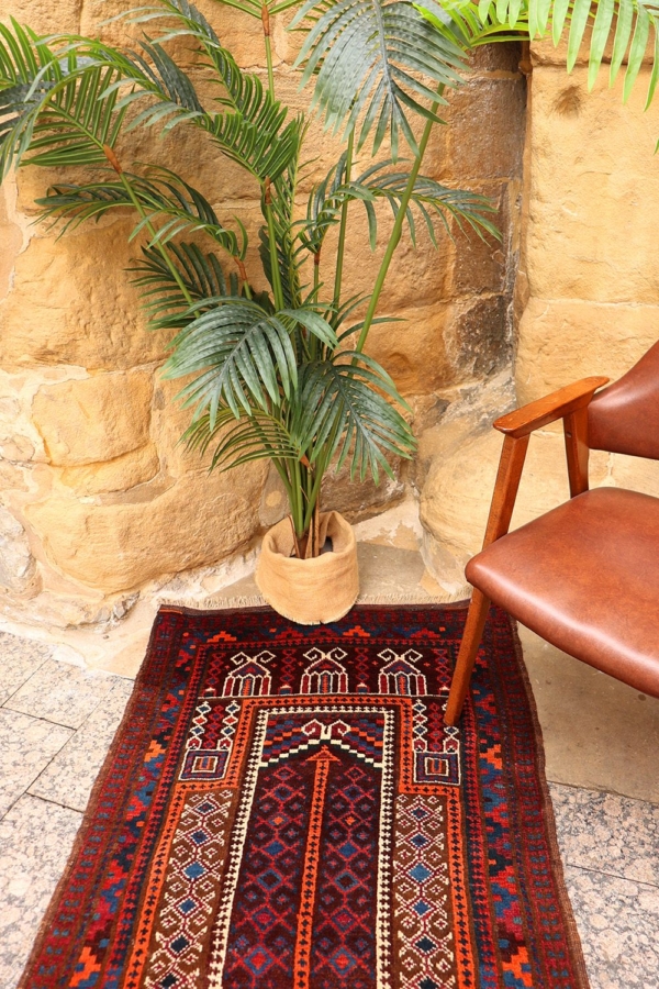Alfombra antigua Mushwani Baluch, Afganistán. 120x87 cms