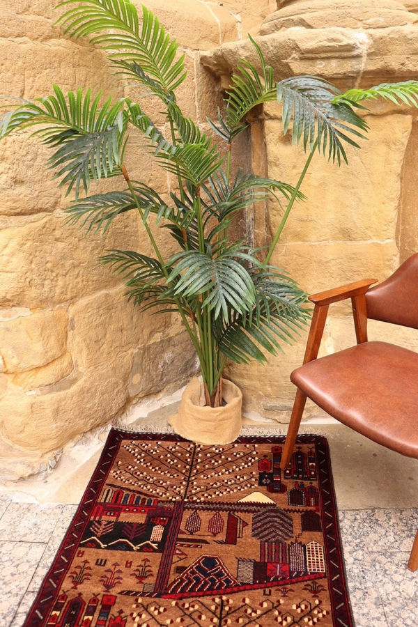 Alfombra vintage Baluch, Afganistán. 146x88 cms