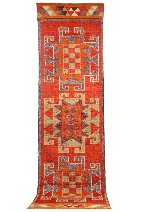 Alfombra vintage Herki Kurda, Irak. 354×97 cms - Imagen 2