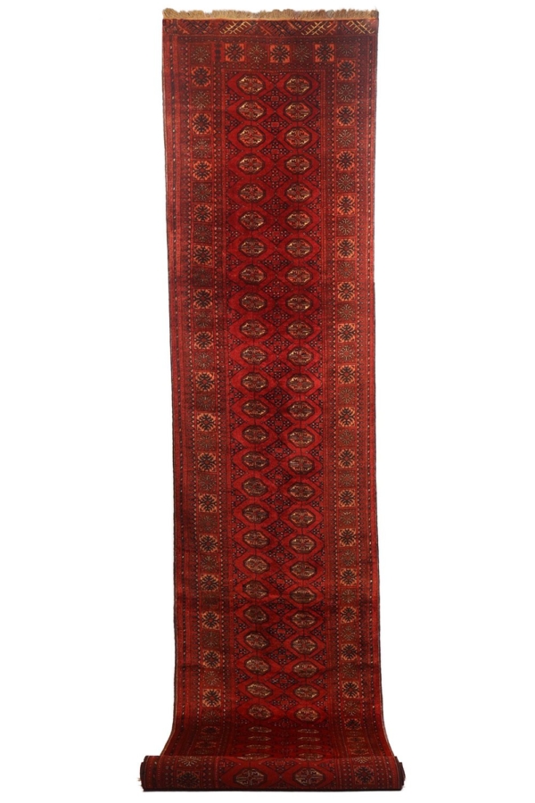 Antique Mouri Turkman rug from Afghanistan. 455×87 cms - Image 2