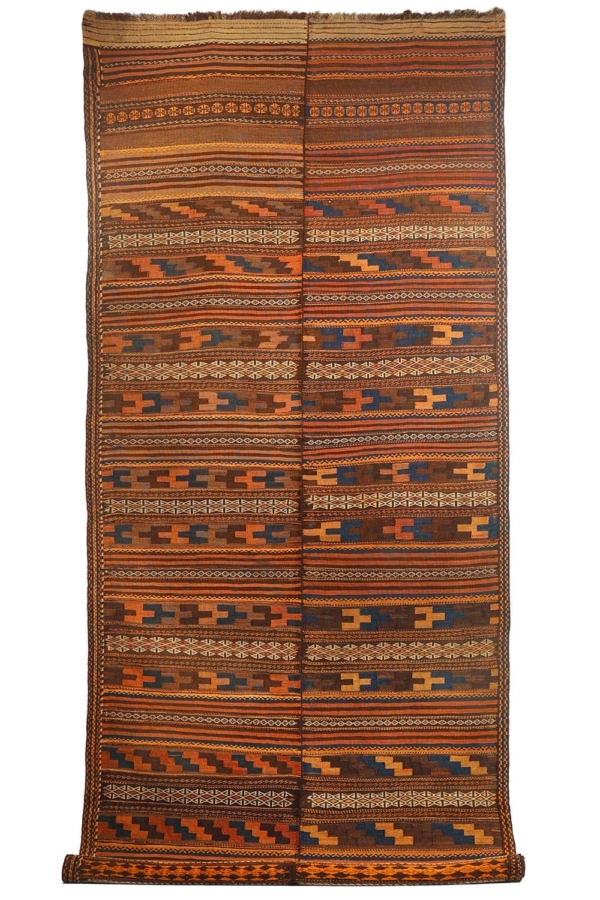 Antique Baluch kilim from Afghanistan. 350×140 cms - Image 3