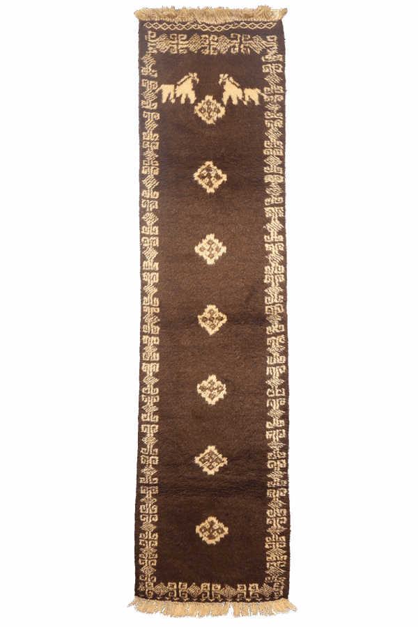 Alfombra semi antigua Baluch, Afganistán. 246x68 cms - Imagen 7