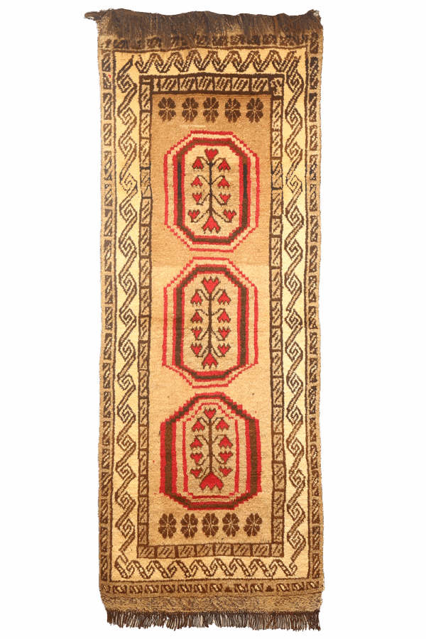 Alfombra semi antigua Taimani Baluch, Afganistán. 222x86 cms - Imagen 2