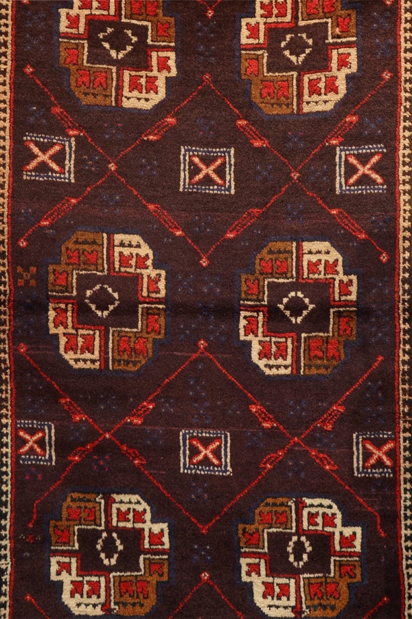 Antique Madad Khani Baluch rug from Afghanistan. 256×92 cms - Image 4
