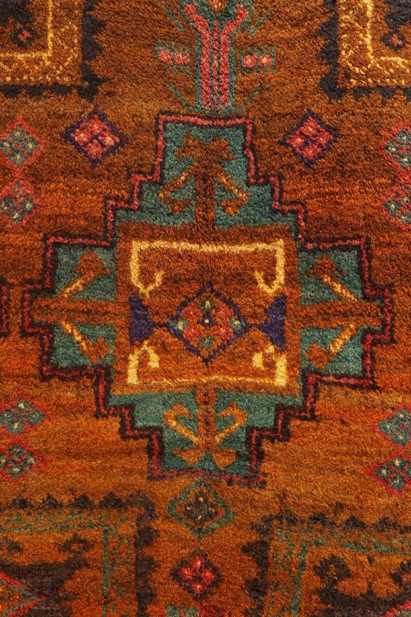 Alfombra antigua Herat Madad Khani Baluch, Afganistán. 238×107 cms - Imagen 4