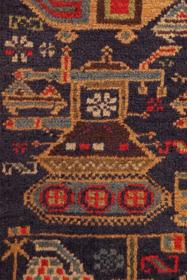 Vintage Baluch war rug from Afghanistan. 234×79 cms - Image 4