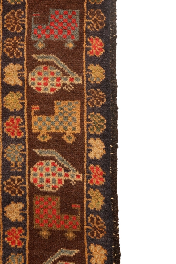 Vintage Baluch war rug from Afghanistan. 234×79 cms - Image 5
