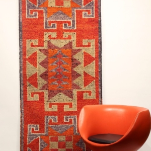 Vintage Kurdish Herki rug from Iraq. 354×97 cms