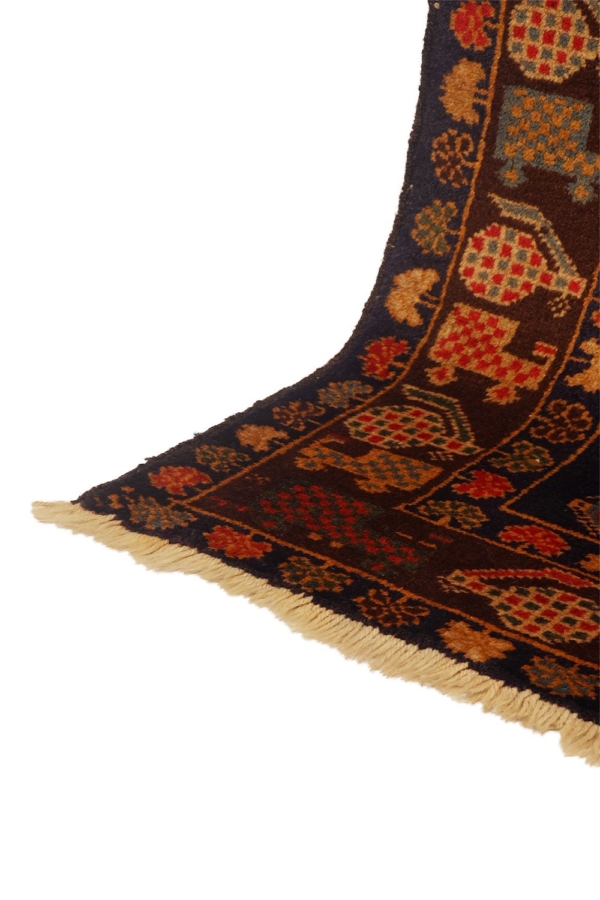 Vintage Baluch war rug from Afghanistan. 234×79 cms - Image 7