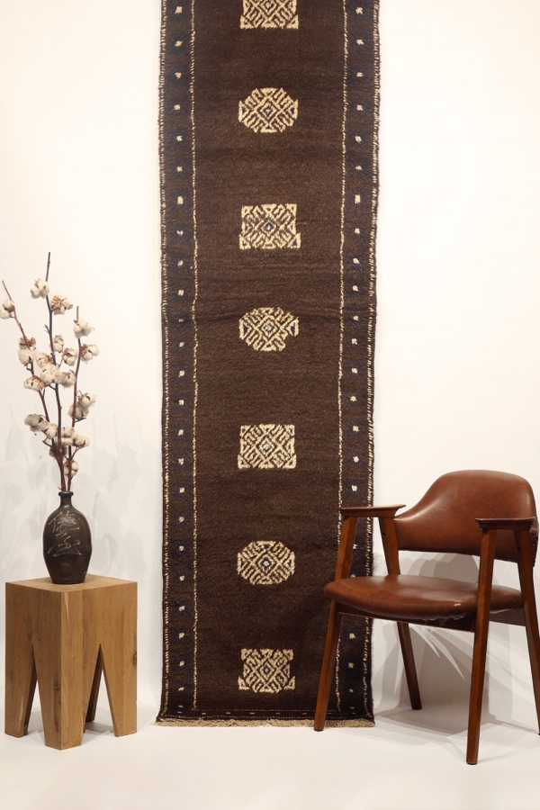 Semi-antique Baluch rug from Afghanistan. 308×68 cms