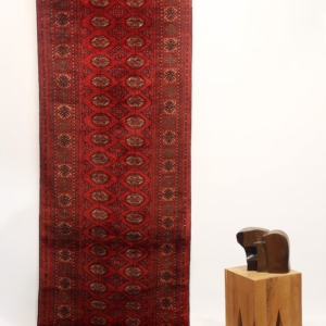 Alfombra antigua Turcomana Mouri, Afganistán. 455×87 cms