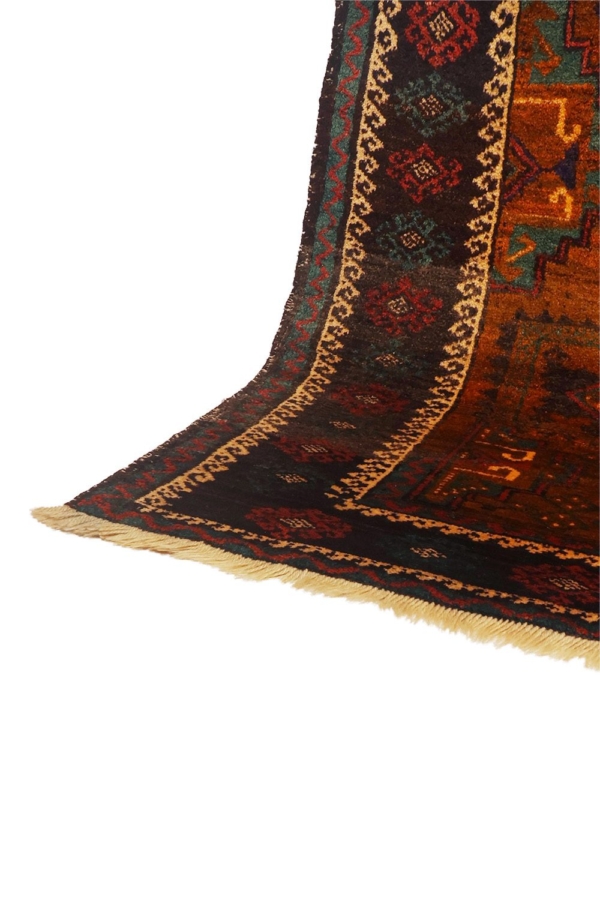 Alfombra antigua Herat Madad Khani Baluch, Afganistán. 238×107 cms - Imagen 8