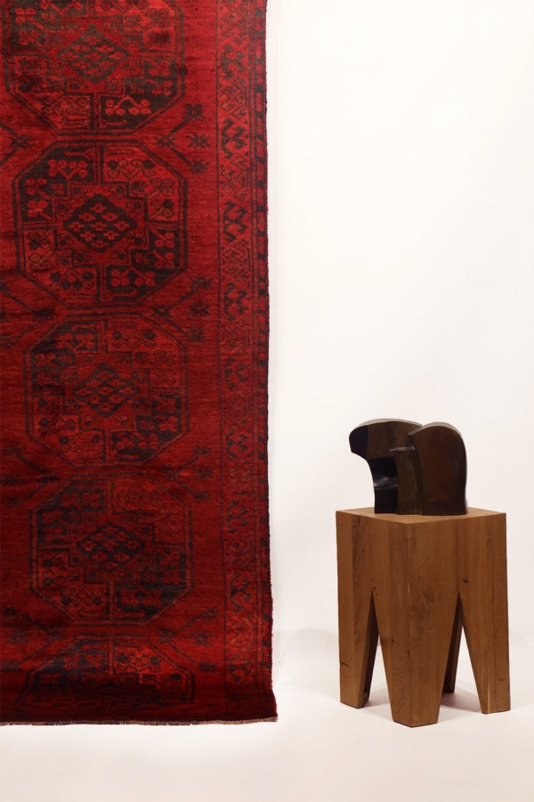 Antique Aqcha Ersari Turkman rug from Afghanistan. 216×87 cms