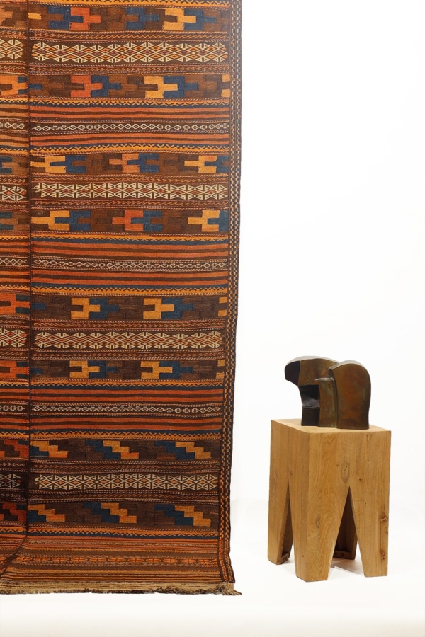 Antique Baluch kilim from Afghanistan. 350×140 cms