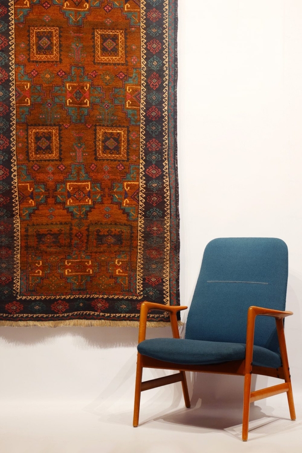 Alfombra antigua Herat Madad Khani Baluch, Afganistán. 238×107 cms