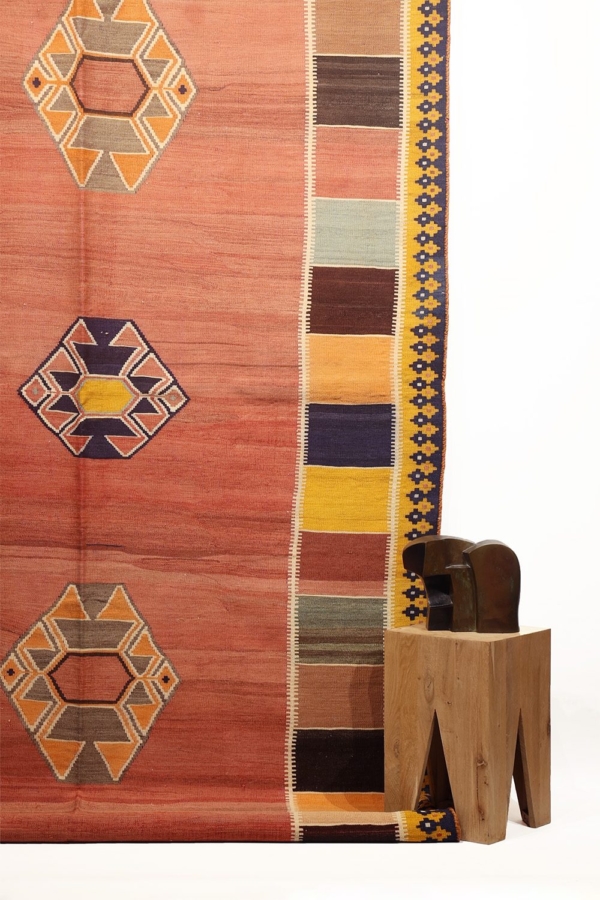 Kilim vintage Qashqai, Irán. 375×172 cms