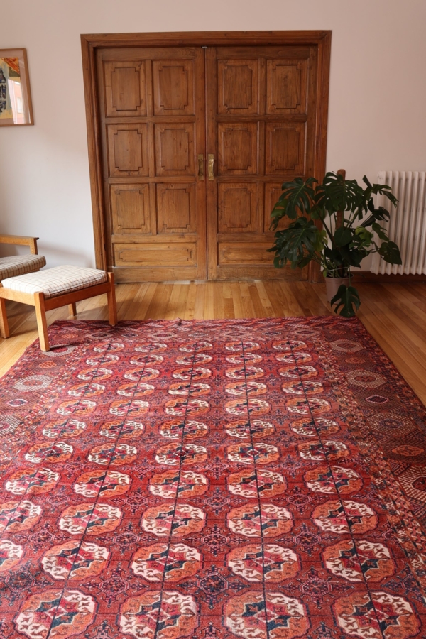 Alfombra antigua turkomana, Turkmenistan. 360×215 cms - Imagen 15