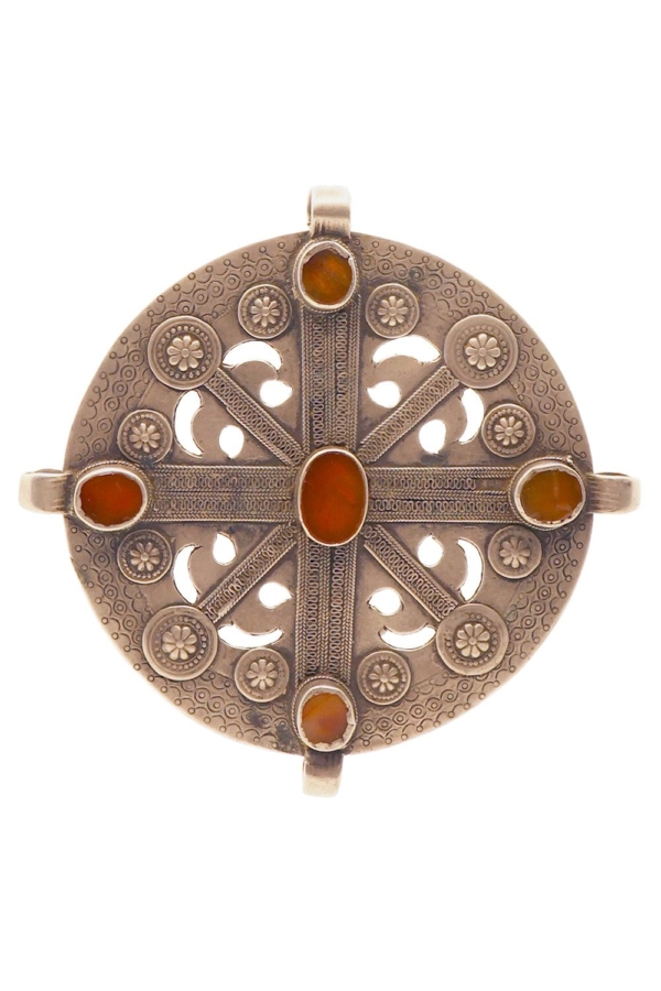 Antique Turkman pendant from Afghanistan. 15 cms diameter, 183 gr.