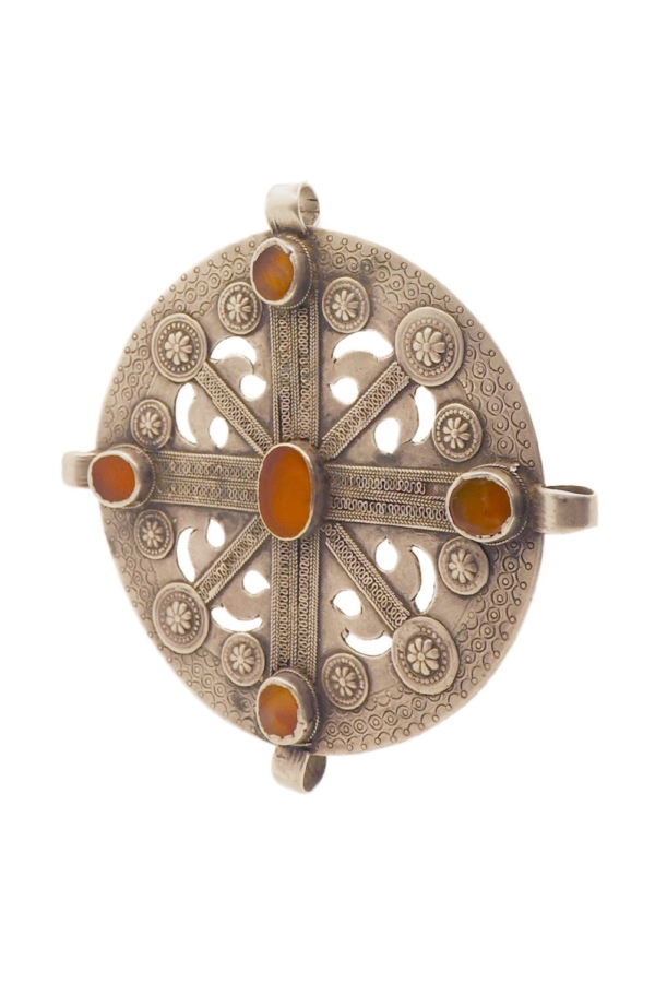 Antique Turkman pendant from Afghanistan. 15 cms diameter, 183 gr. - Image 3