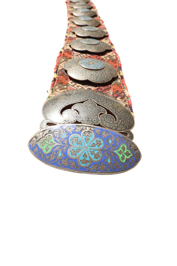 Antique Turkman belt from Afghanistan. 800 gr. - Image 2