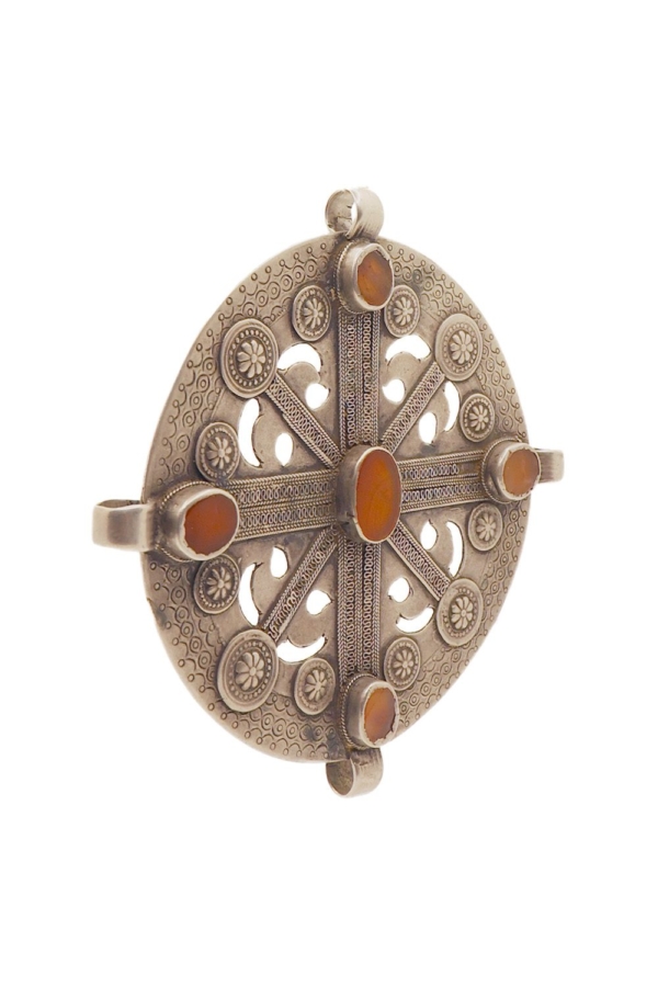 Antique Turkman pendant from Afghanistan. 15 cms diameter, 183 gr. - Image 5